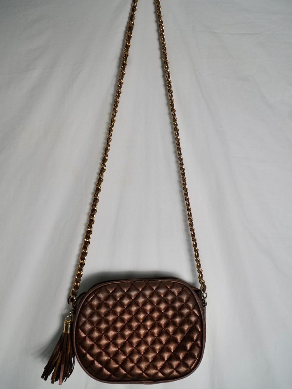 Leather Quilted Style Crossbody Bag